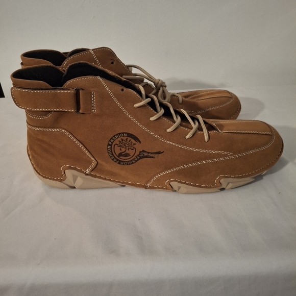 Spor7 Men's Suede Two Tone Brown Athletic Shoes With Laces - Picture 1 of 5